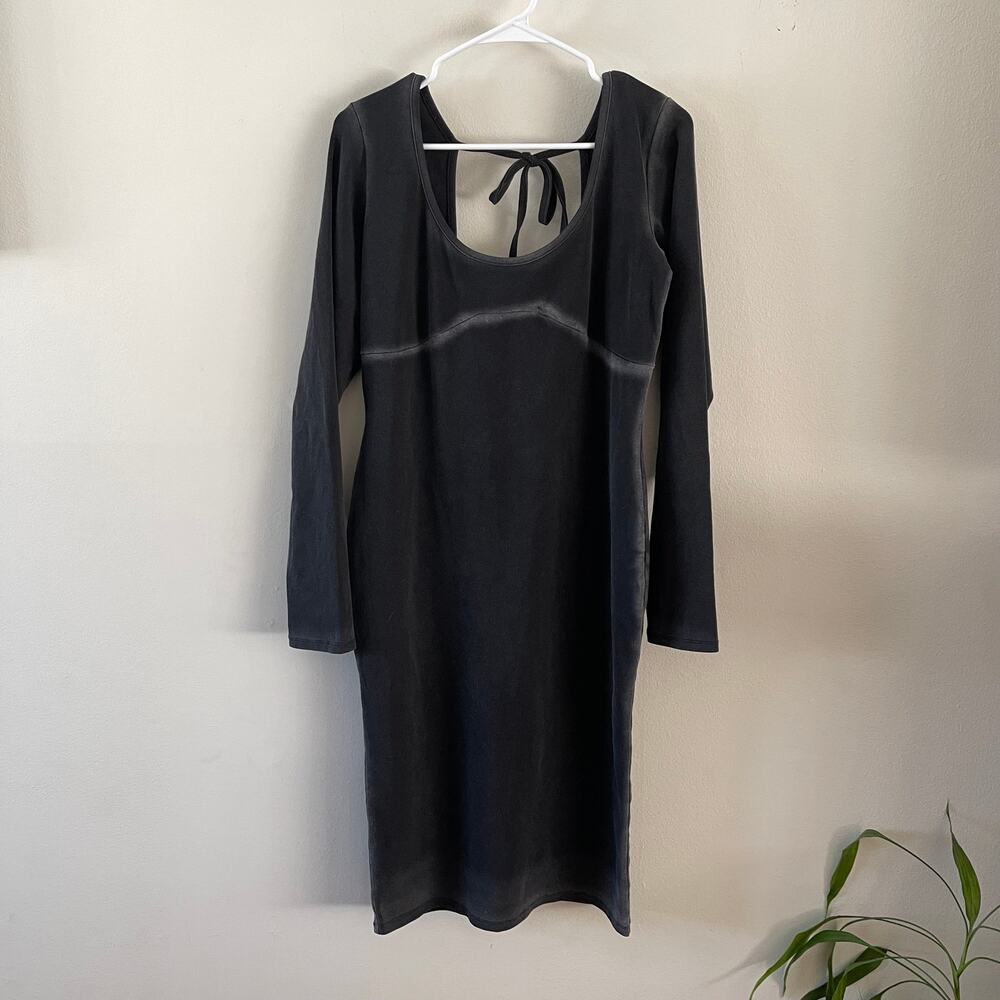 Dolls Kill Darker Wavs Womens XXL Bleached Midi Dress Black Goth Edgy